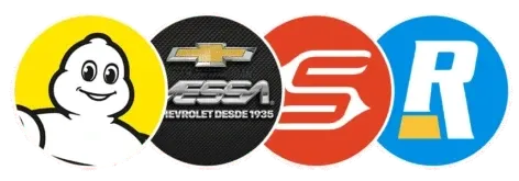 Logos de clientes: Michelin, Vessa, Sulcamar e Real Pneus